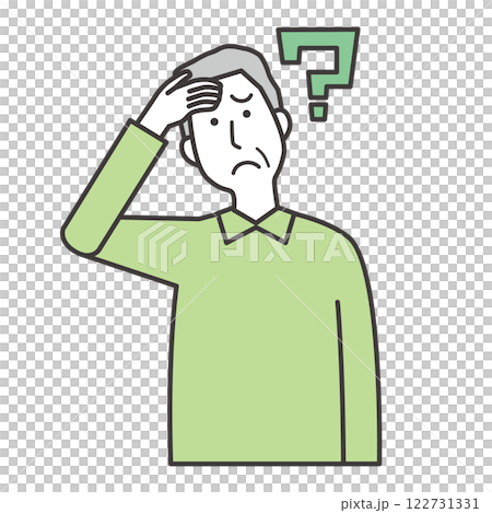 物忘れをする高齢男性 物忘れをする高齢男性 122731331