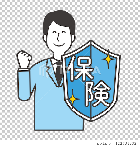 保険で安心する男性 122731332