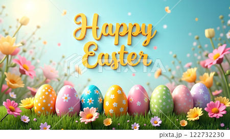 holiday easter egg spring background 122732230