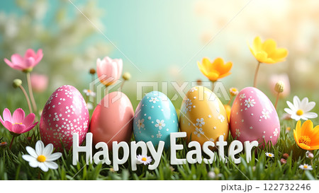 holiday easter egg spring background 122732246