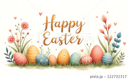 holiday easter egg spring background 122732317