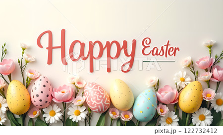 happy easter egg spring background 122732412