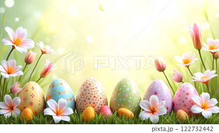 happy easter egg spring background 122732442