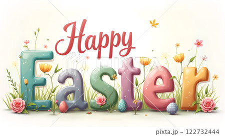happy easter egg spring background 122732444
