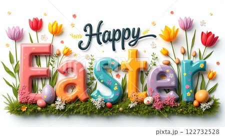 happy holiday easter egg spring background 122732528