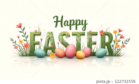 happy holiday easter egg spring background 122732556