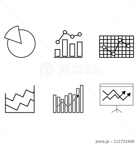 Set of line graphic for business statistic and report 122732880