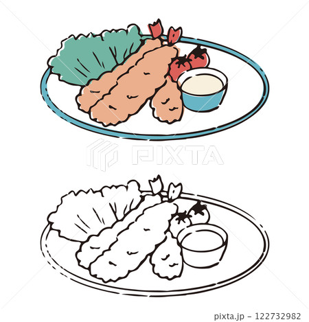 ペンで描いた風エビフライ2 122732982