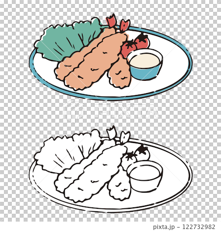 ペンで描いた風エビフライ2 122732982