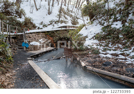 大湯沼川天然足湯 冬 大湯沼川天然足湯 冬 122733393