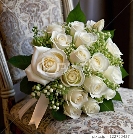 Elegant bouquet of white roses Elegant bouquet of white roses 122733427