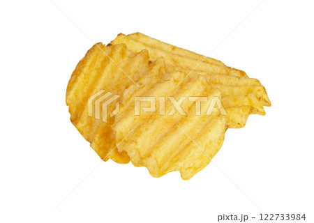 Wavy chips potato isolated on the white background 122733984