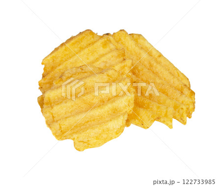 Wavy chips potato isolated on the white background 122733985
