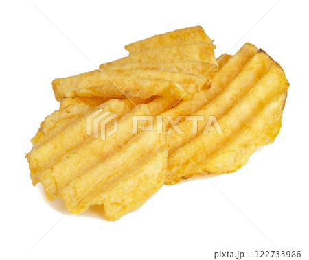 Wavy chips potato isolated on the white background 122733986