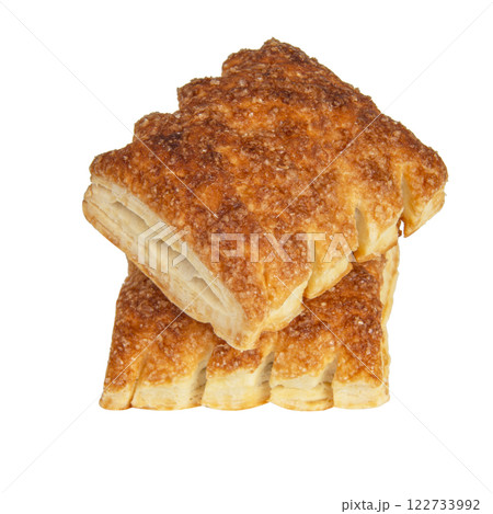 Puff pastries baked cookies isolated on the white background 122733992