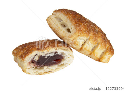 Puff pastries baked cookies isolated on the white background 122733994