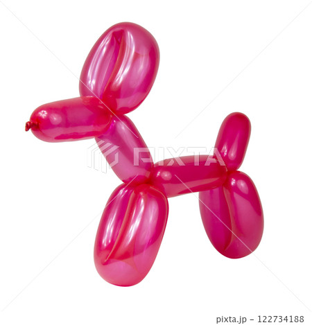 Red balloon dog model party fun isolated on the white background 122734188