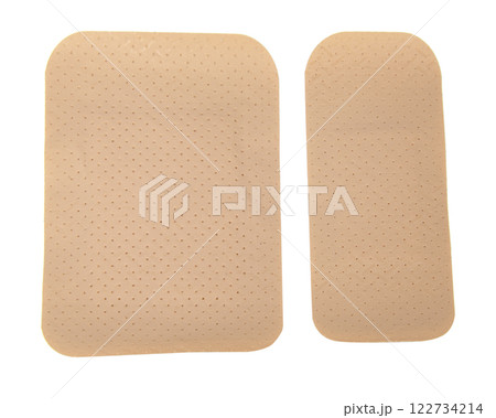 Brown elastic plaster sticky isolated on the white background 122734214