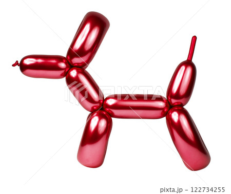 Shiny red balloon model dog isolated on the white background Shiny red balloon model dog isolated on the white background 122734255