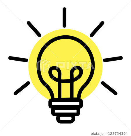 Light bulb glowing brightly symbolizing creativity and innovation in design Light bulb glowing brightly symbolizing creativity and innovation in design 122734394