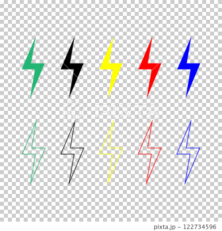 稲妻のアイコンセット 122734596
