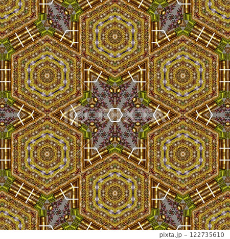 Pattern for background design. Arabesque ethnic texture. Geometric stripe ornament cover photo. Repeated pattern design for Moroccan textile print. Turkish fashion for floor tiles and carpet	 122735610