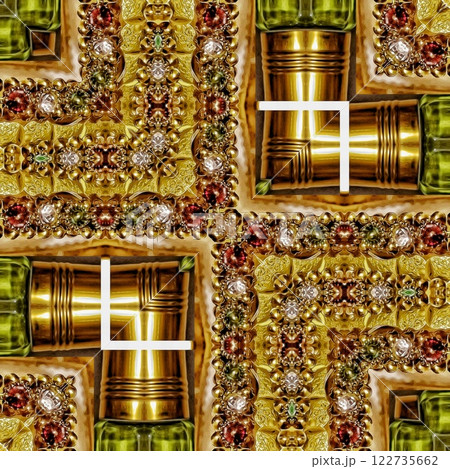 Pattern for background design. Arabesque ethnic texture. Geometric stripe ornament cover photo. Repeated pattern design for Moroccan textile print. Turkish fashion for floor tiles and carpet	 122735662