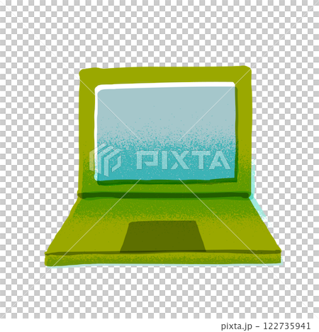 ノートパソコンの手描きイラスト素材 ノートパソコンの手描きイラスト素材 122735941