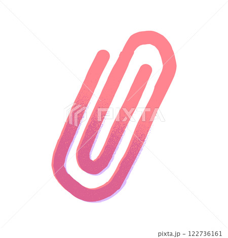 ペーパークリップの手描きイラスト素材 ペーパークリップの手描きイラスト素材 122736161