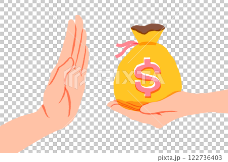 Illustration of refusing a bribe Illustration of refusing a bribe 122736403