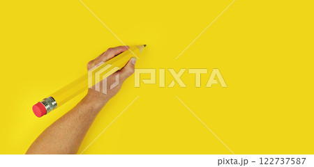 World Autism Day amplifies deep neurodiversity understanding, neurodiversity bridges social gaps. Neurodiversity advancing inclusive mindsets and human experience. Yellow pencil and copy space 122737587