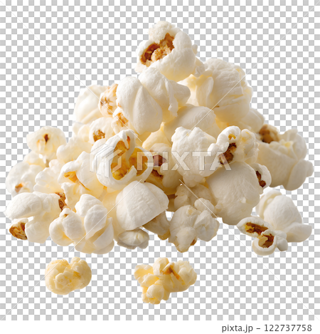 Handful of popcorn isolated on a transparent background 122737758