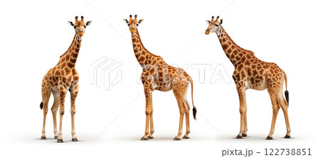 giraffe isolated on white background giraffe isolated on white background 122738851