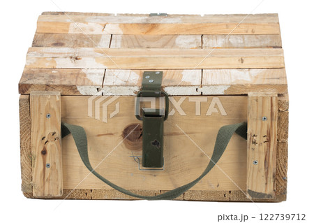 Ammunition crate isolated on white 122739712