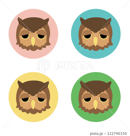 かわいいフクロウの顔アイコン 122740150