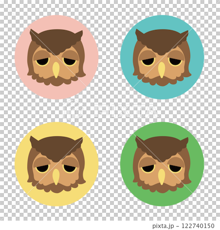 かわいいフクロウの顔アイコン 122740150