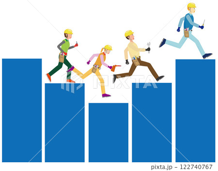 エンジニアが成績を争っている棒グラフ。 エンジニアが成績を争っている棒グラフ。 122740767