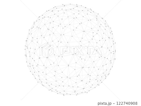 Technology abstract shape. Dots connected by lines. Minimalist mesh sphere. Abstract polygonal shape. 122740908