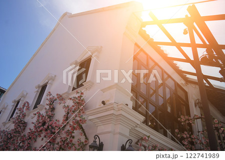 Detailed view of windows, doors and balconies of city buildings Detailed view of windows, doors and balconies of city buildings 122741989