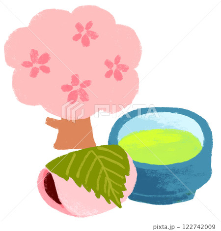 クレヨンタッチ　挿し絵イラスト 桜餅セット 122742009
