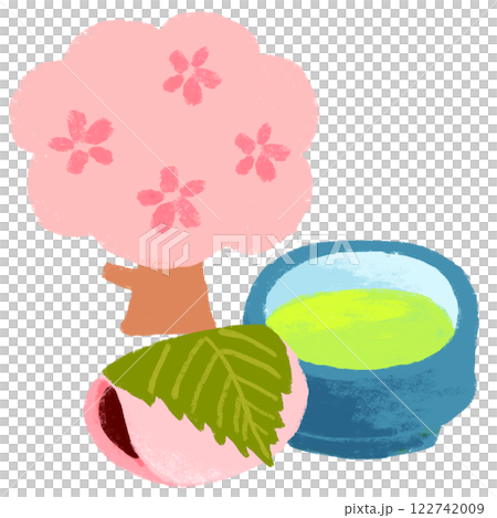 クレヨンタッチ　挿し絵イラスト 桜餅セット 122742009