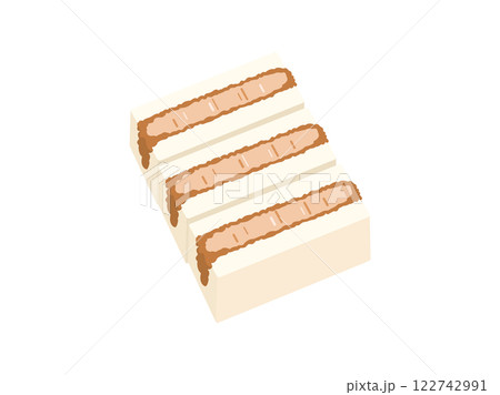 カツサンドをイメージしたイラスト 122742991