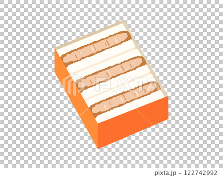 Illustration of a pork cutlet sandwich in a box Illustration of a pork cutlet sandwich in a box 122742992
