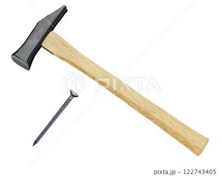 カナヅチと釘(片口) カナヅチと釘(片口) 122743405