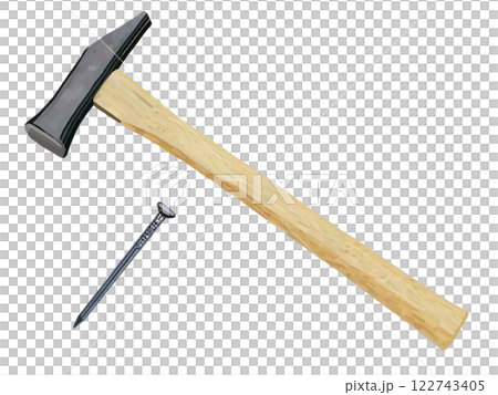 カナヅチと釘(片口) カナヅチと釘(片口) 122743405