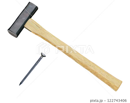 カナヅチと釘（両口） 122743406