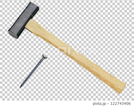 カナヅチと釘（両口） 122743406