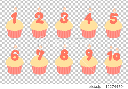 Birthday, anniversary cupcake vector illustration Candle Ribbon Anniversary Candle Candle Birthday, anniversary cupcake vector illustration Candle Ribbon Anniversary Candle Candle 122744704