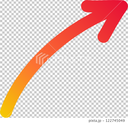 Gradient color curved upward arrow vector icon illustration 2 122745049