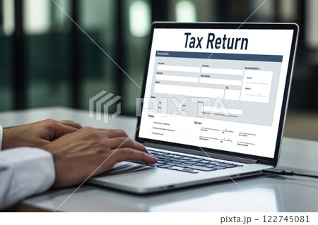 Online tax return form for submitting individual income tax return form brisk 122745081
